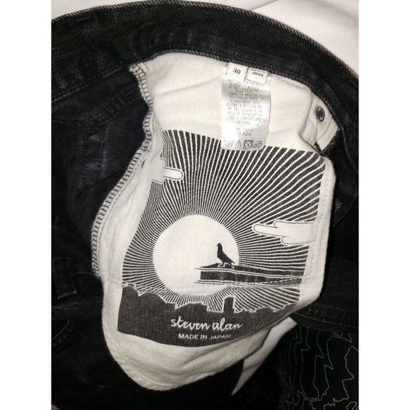 Steven Alan Denim Jeans Men Size 30 Black Button Washed-out Black - Picture 5 of 7